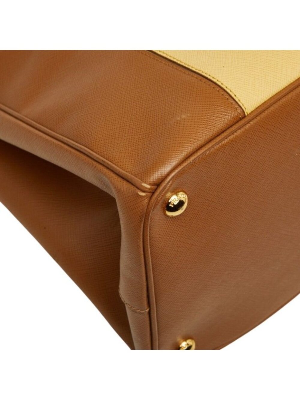 Prada Galleria Large Tote Brown Yellow Saffiano Leather - Picture 5 of 10